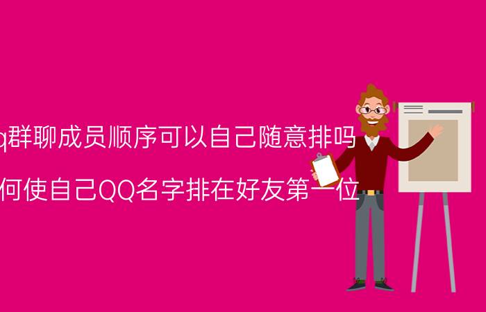 qq群聊成员顺序可以自己随意排吗 如何使自己QQ名字排在好友第一位？